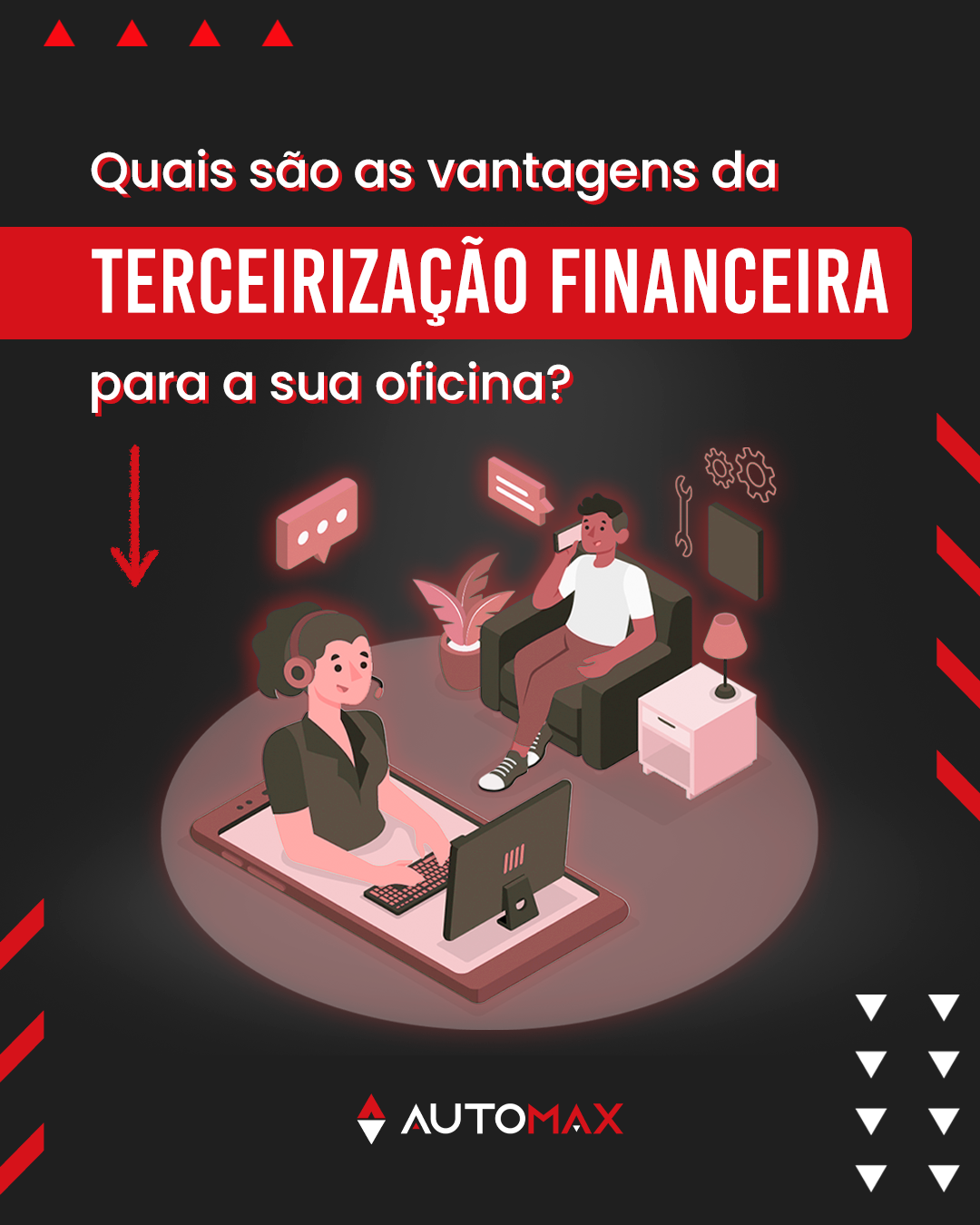 Capa do blog sobre terceirização financeira do Automax.